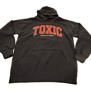 Assholes*s Live Forever Unisex‎ Black Hoodie "TOXIC" Pockets Size Medium